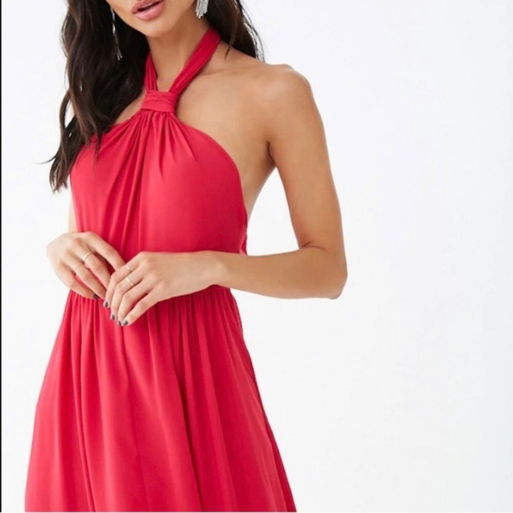 Shinestar Billowy Flowy Maxi Halter Dress Forever 21 size Small